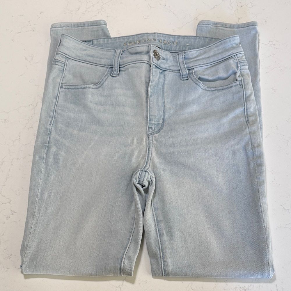 American Eagle Light Blue Women's Jeans.  High rise Jeggings.  Stretchy.  Size 8